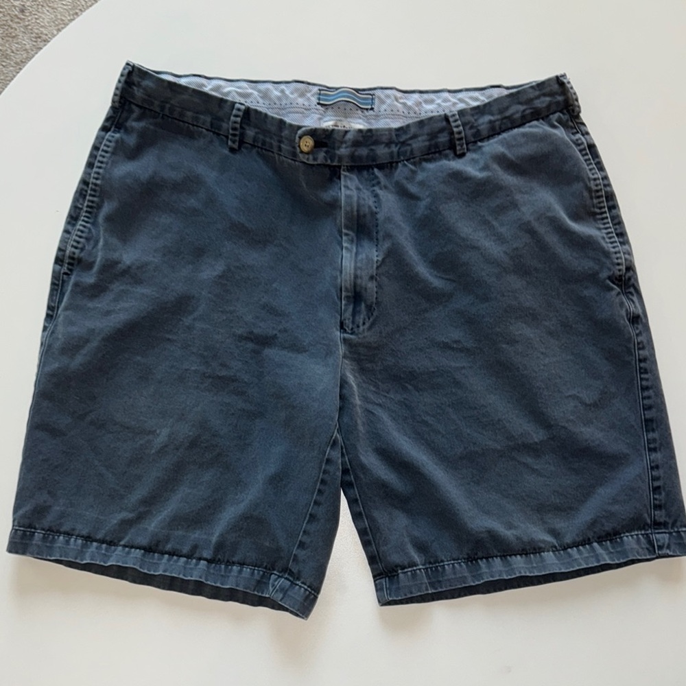 Peter Millar Shorts Mens 38 Blue Chino Pima Flat Front.